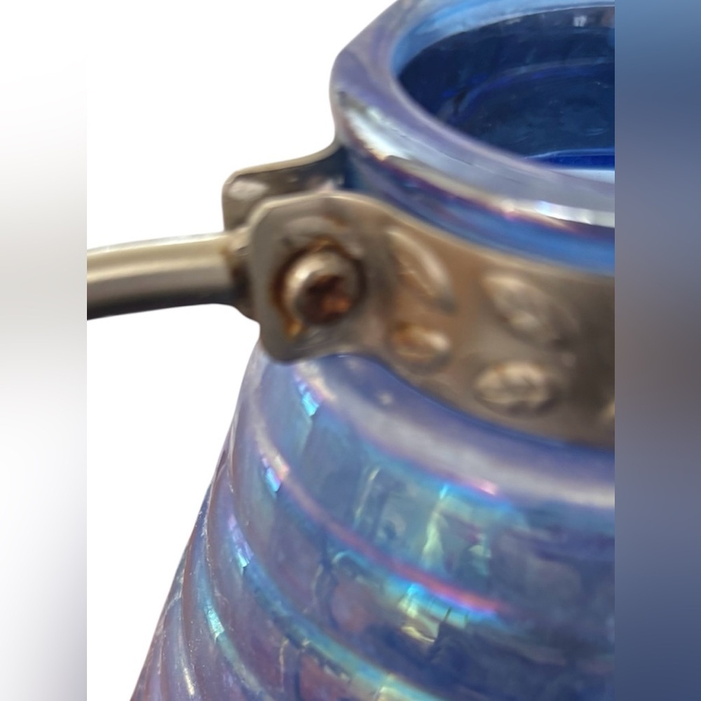 Iridescent Pearl Glass Watering Can rare - Picture 10 of 11